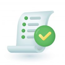 3d cartoon style checklist with green checkmark icon